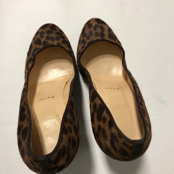Christian Louboutin Leopard Print Ron Ron Wedges - Picture 3 of 6